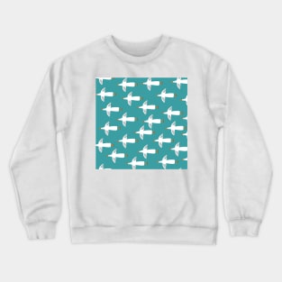 Flying white seagulls on blue background Crewneck Sweatshirt